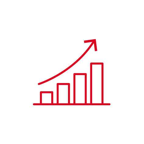 Icon Boost Productivity Red, icon, picto, image used for Annual Profile 2020